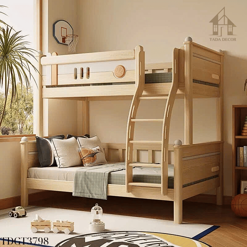 Giường tầng gỗ TDGT3798 – Giải pháp thông minh cho không gian phòng ngủ