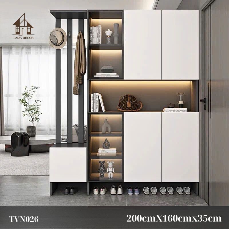Tủ ngăn phối vách TVN026 – Giải pháp lưu trữ gọn gàng, phân tách không gian tinh tế cho căn hộ hiện đại