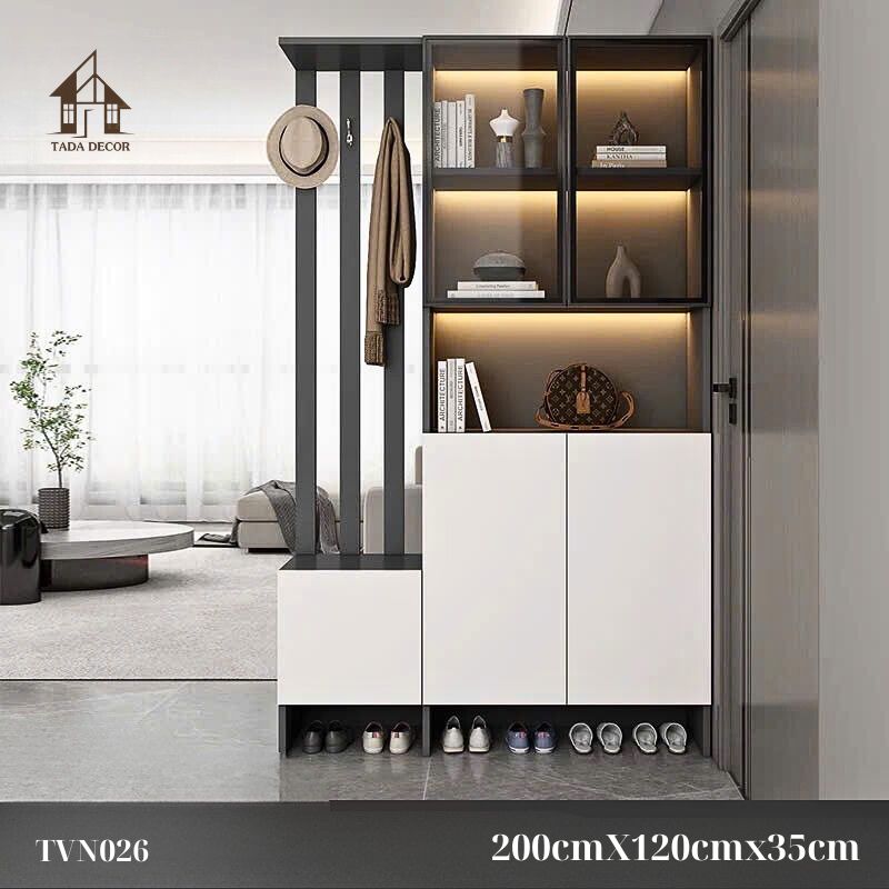 Tủ ngăn phối vách TVN026 – Giải pháp lưu trữ gọn gàng, phân tách không gian tinh tế cho căn hộ hiện đại