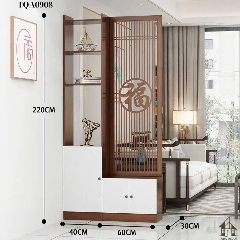 Tủ ngăn phối vách CNC phong thủy TDN0908 – Giải pháp nội thất sang trọng, thu hút vượng khí cho không gian sống hiện đại