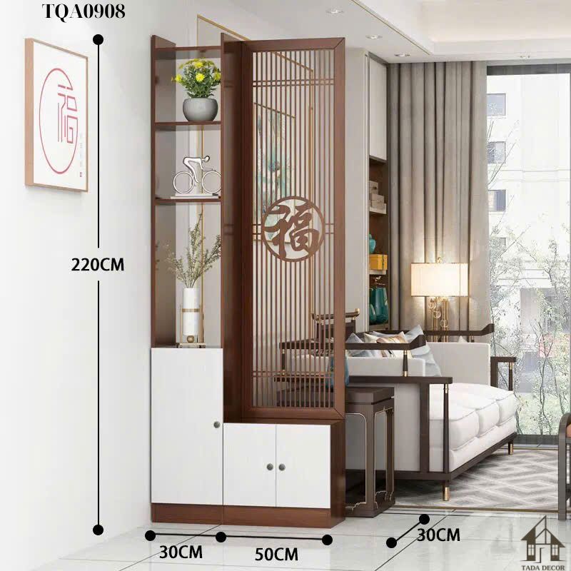 Tủ ngăn phối vách CNC phong thủy TDN0908 – Giải pháp nội thất sang trọng, thu hút vượng khí cho không gian sống hiện đại