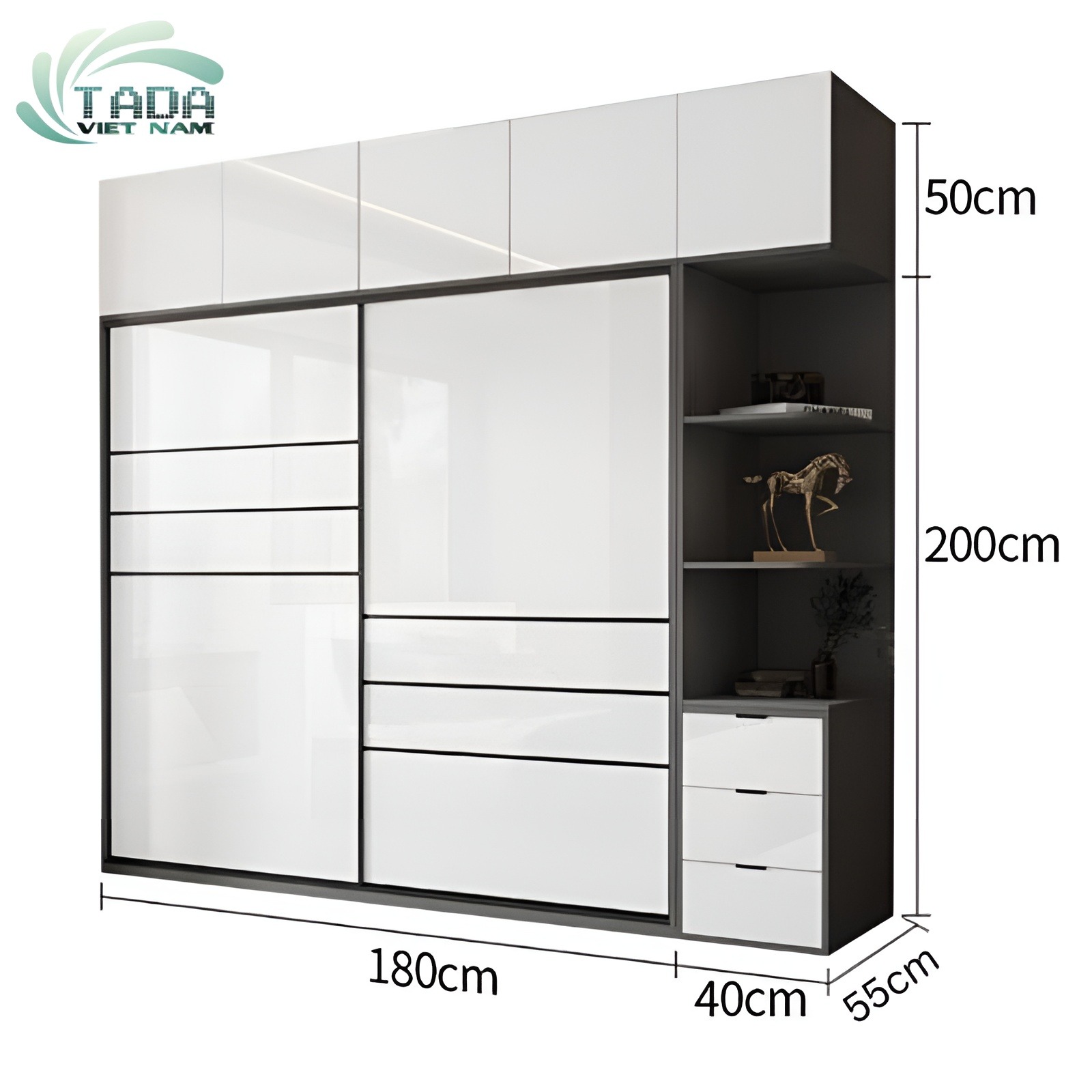 Tủ quần áo gỗ công nghiệp MDF cánh lùa TaDa Việt Nam TDTA11