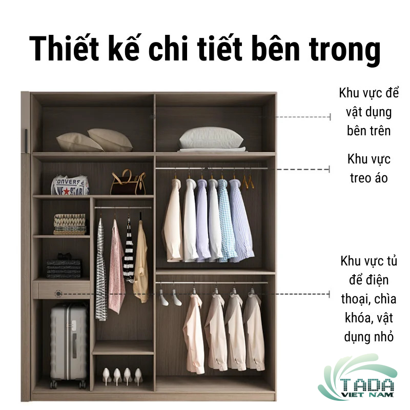 Tủ quần áo gỗ công nghiệp thông minh TaDa Việt Nam TDTA9