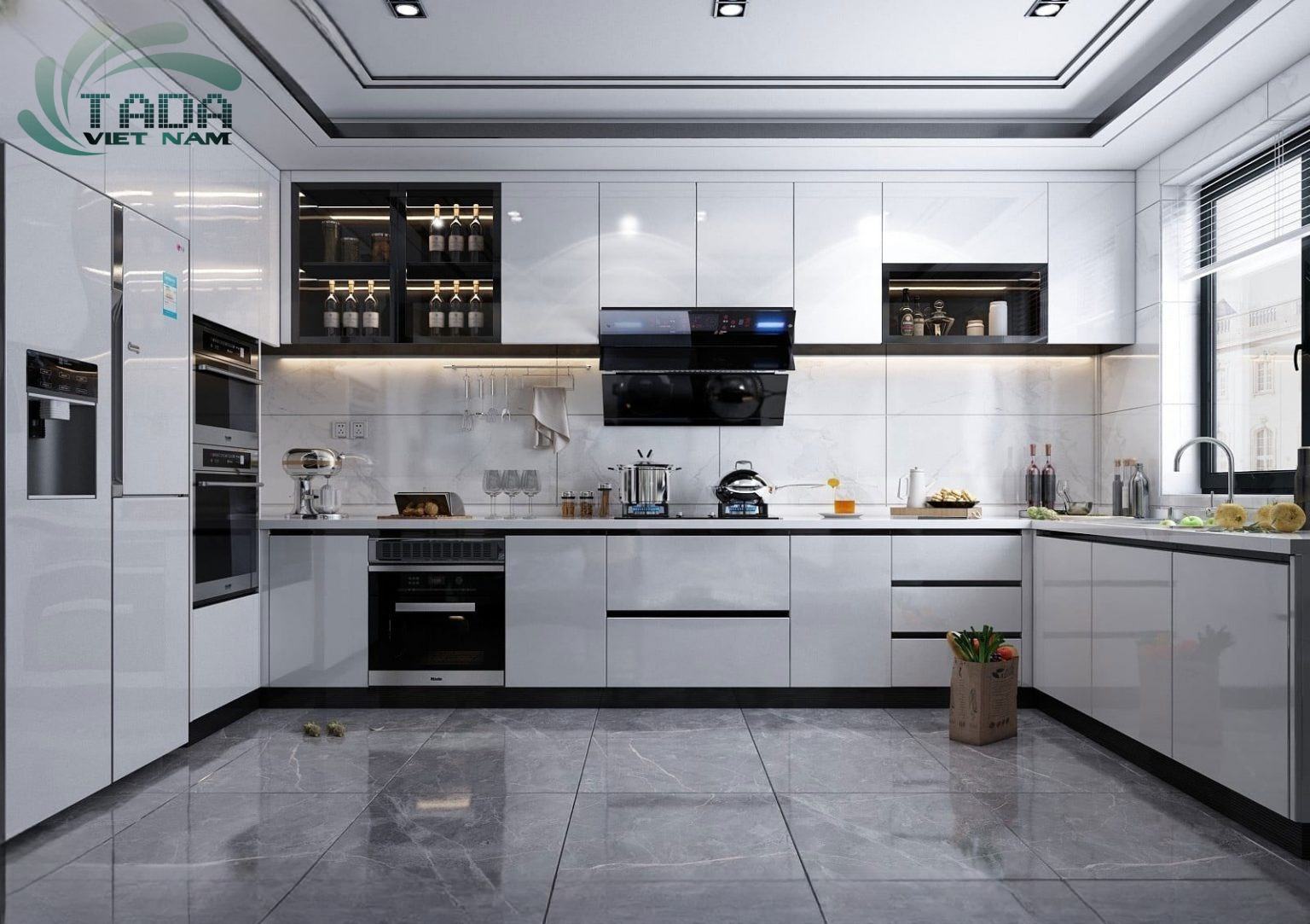 Điểm tên những mẫu tủ bếp chữ U ấn tượng và được ưa chuộng nhất hiện nay, thương hiệu TADA Việt Nam - TD3031