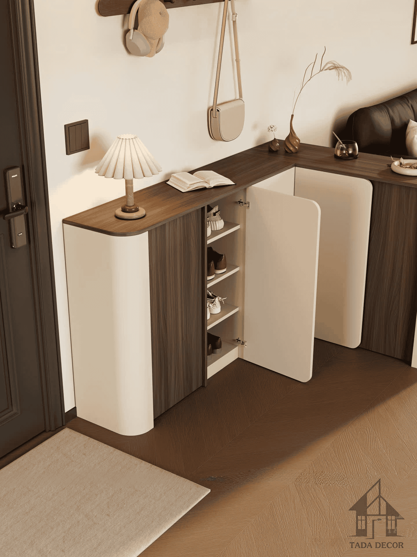 tủ giày gỗ mdf ngăn phòng TADA