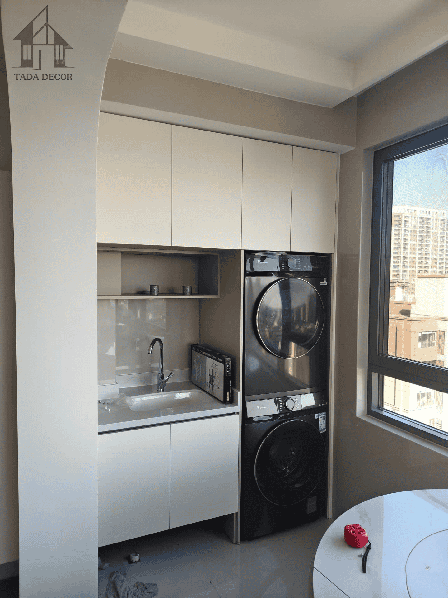 tủ máy giặt gỗ mdf TADA