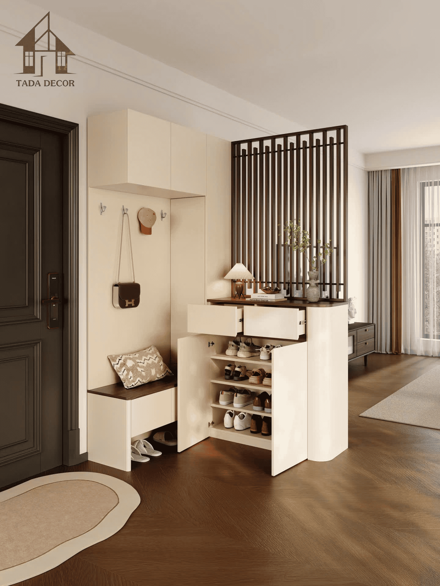 tủ giày ngăn phòng đa năng gỗ mdf TADA