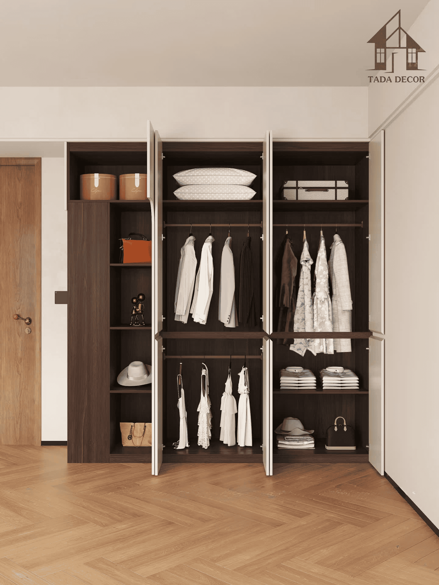 tủ quần áo cánh mở gỗ mdf TADA
