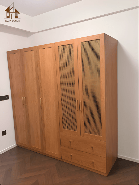 tủ quần áo gỗ MDF cánh mây TADA