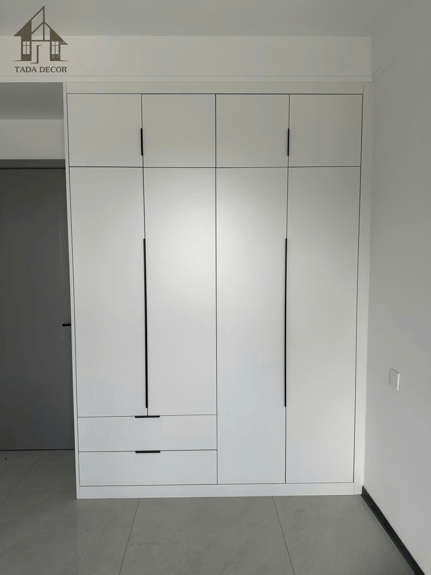 tủ quần áo gỗ mdf phong cách tối giản