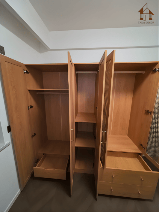 tủ quần áo gỗ MDF cánh mây TADA