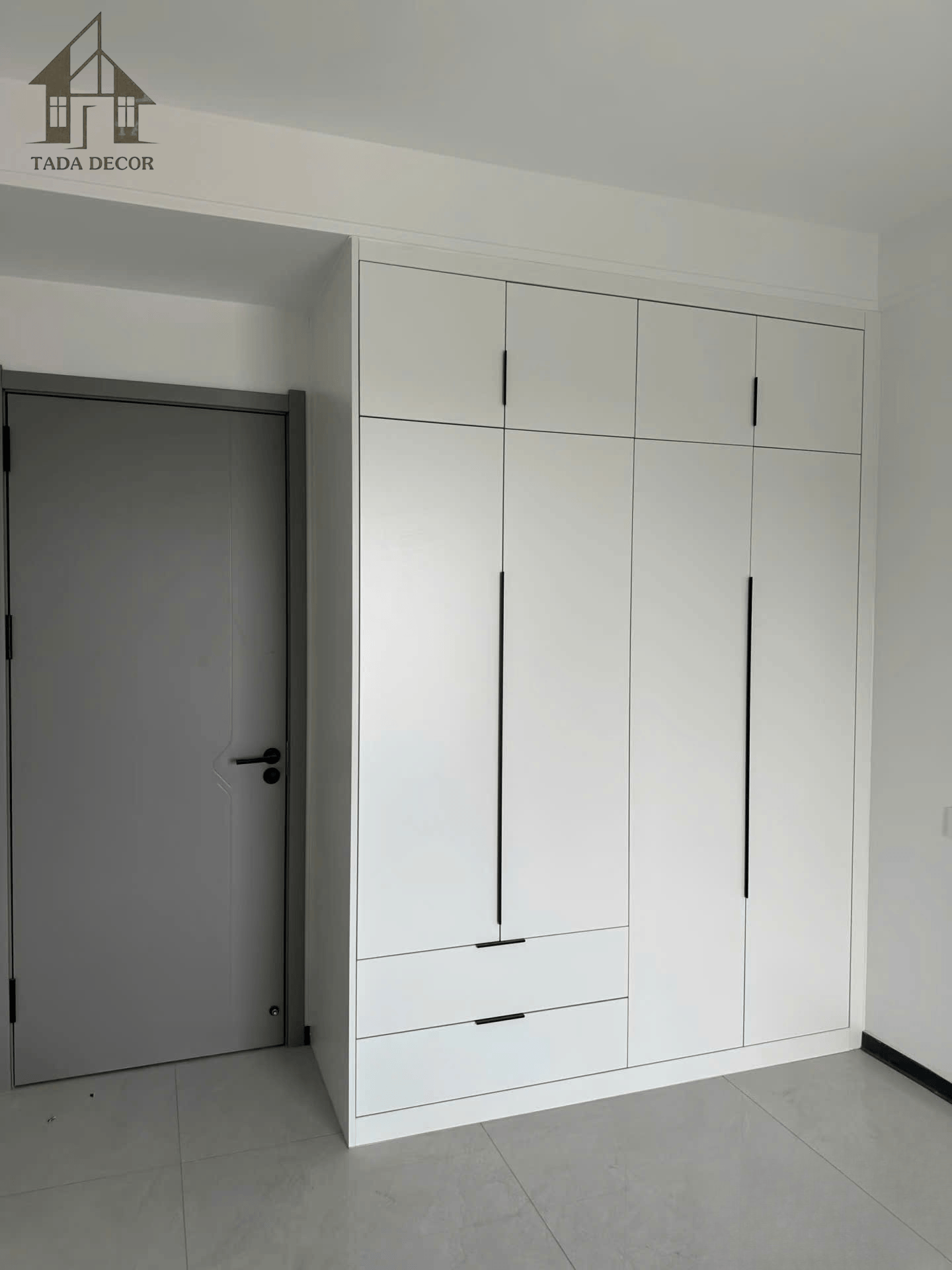 tủ quần áo gỗ mdf phong cách tối giản