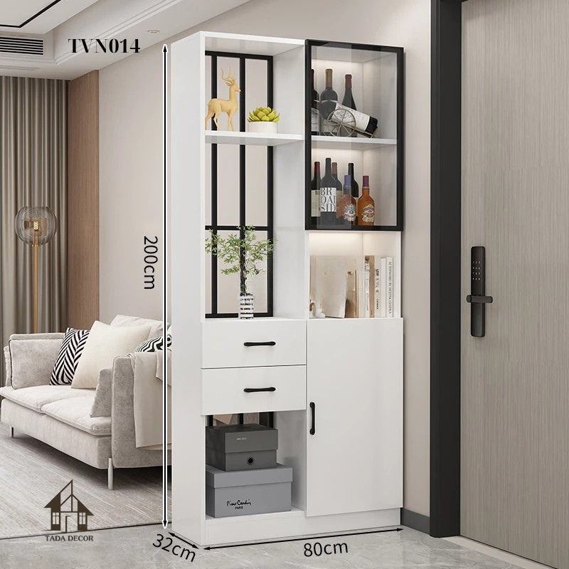 Tủ đa năng TVN014 – Thiết kế hiện đại, nhiều ngăn lưu trữ tiện lợi cho phòng khách gọn gàng