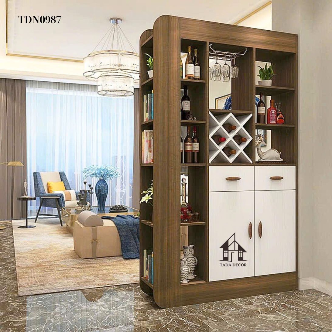 Tủ đa năng TDN0987 – Thiết kế 2 mặt đa năng, phân tách không gian tinh tế