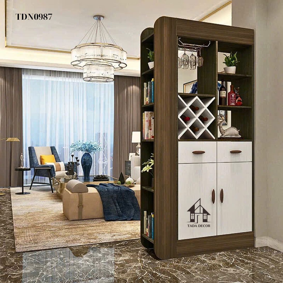 Tủ đa năng TDN0987 – Thiết kế 2 mặt đa năng, phân tách không gian tinh tế