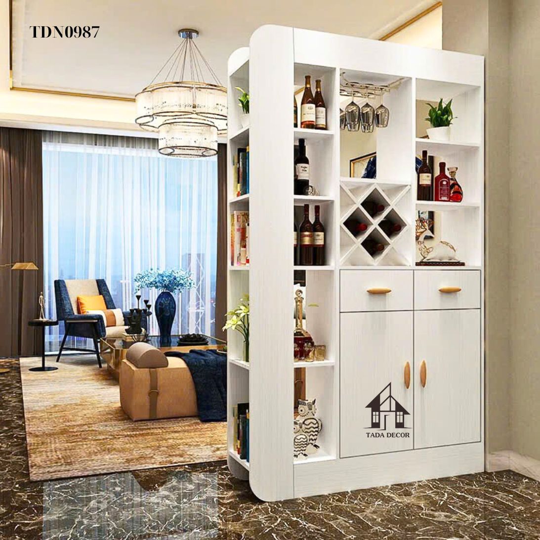 Tủ đa năng TDN0987 – Thiết kế 2 mặt đa năng, phân tách không gian tinh tế
