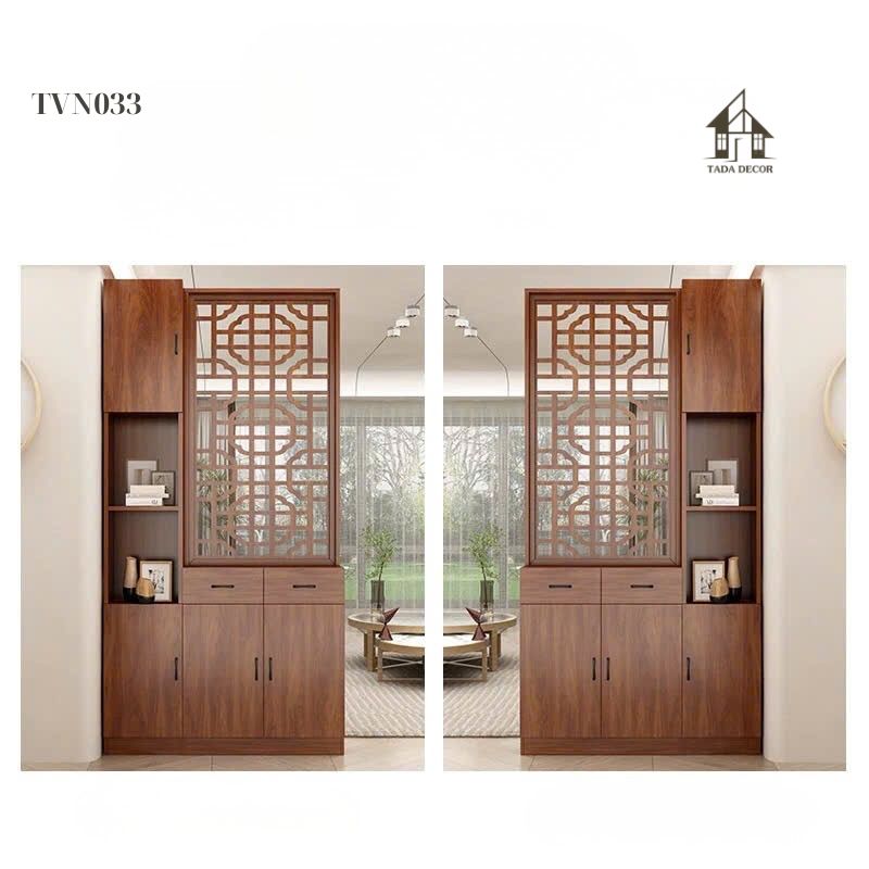 Tủ ngăn phối vách CNC TVN033 – Giải pháp phân chia không gian phong thủy, sang trọng và tiện ích