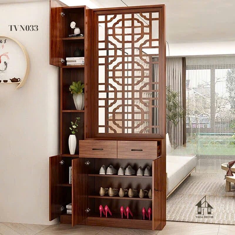Tủ ngăn phối vách CNC TVN033 – Giải pháp phân chia không gian phong thủy, sang trọng và tiện ích