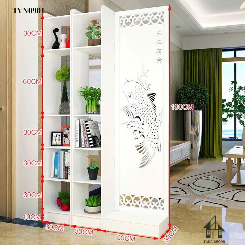 Tủ ngăn phối vách CNC TDN0901 – Thiết kế phong thủy hiện đại, tinh tế và tiện ích cho không gian sống