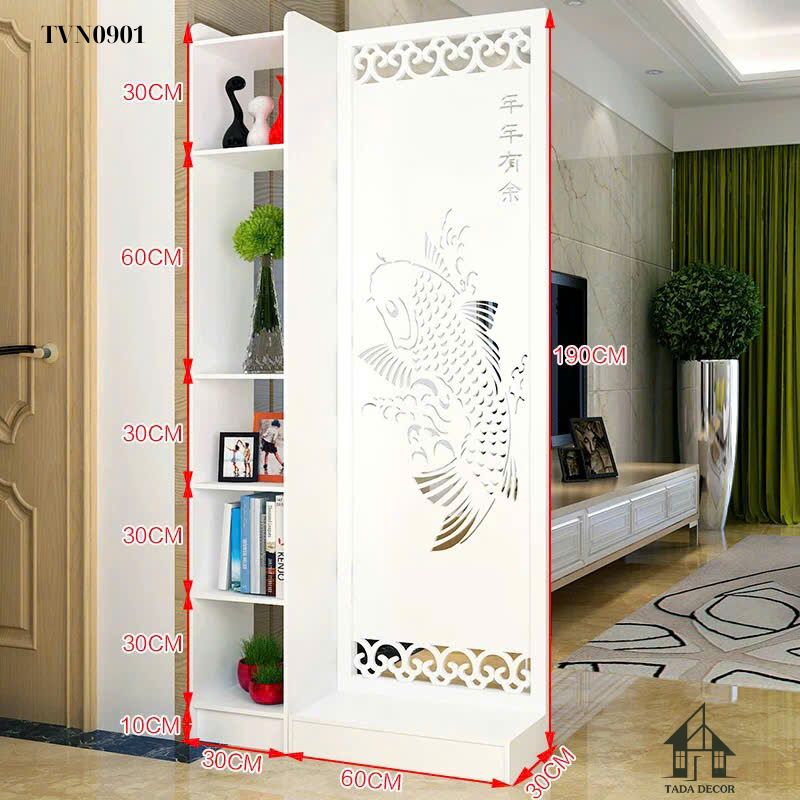 Tủ ngăn phối vách CNC TDN0901 – Thiết kế phong thủy hiện đại, tinh tế và tiện ích cho không gian sống