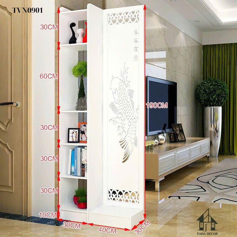 Tủ ngăn phối vách CNC TDN0901 – Thiết kế phong thủy hiện đại, tinh tế và tiện ích cho không gian sống