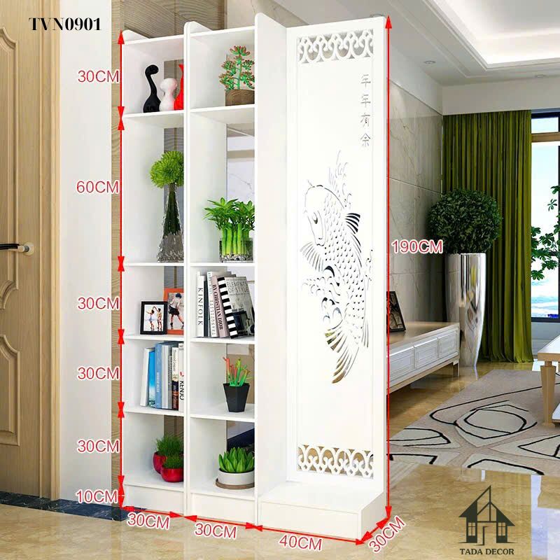 Tủ ngăn phối vách CNC TDN0901 – Thiết kế phong thủy hiện đại, tinh tế và tiện ích cho không gian sống