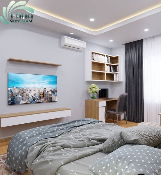 CĂN PHÒNG NGỦ RỘNG 25M2 VỚI TÔNG MÀU SỒI - CÁNH TRẮNG