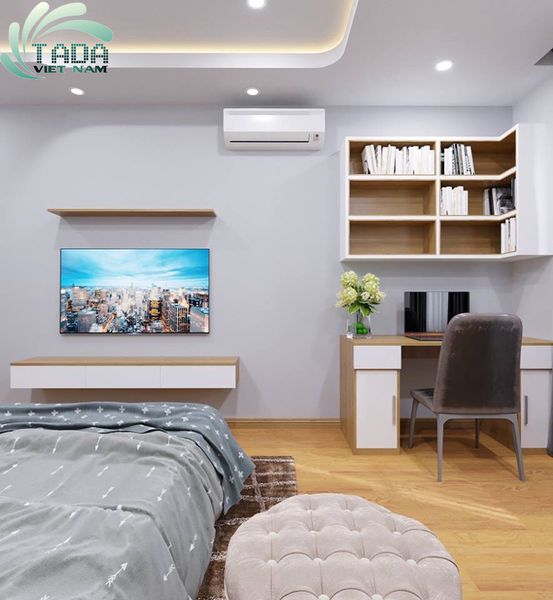 THIẾT KẾ 3D CĂN PHÒNG NGỦ RỘNG 25M2 VỚI TÔNG MÀU SỒI - CÁNH TRẮNG