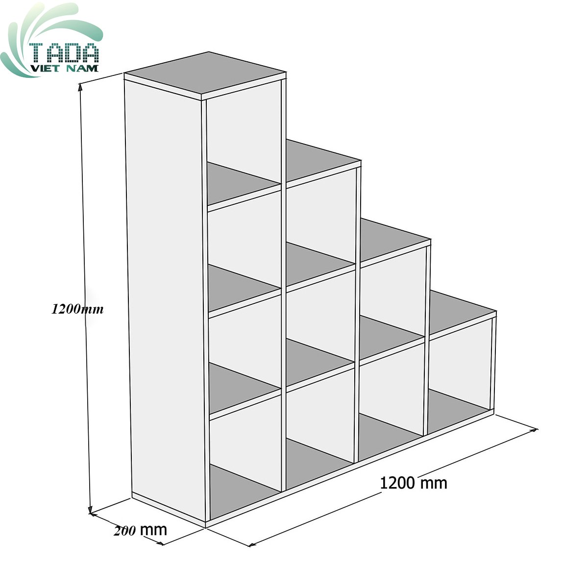 Kệ ô vuông đa năng 4 tầng tiện lợi thương hiệu TADA VIETNAM- TD3196