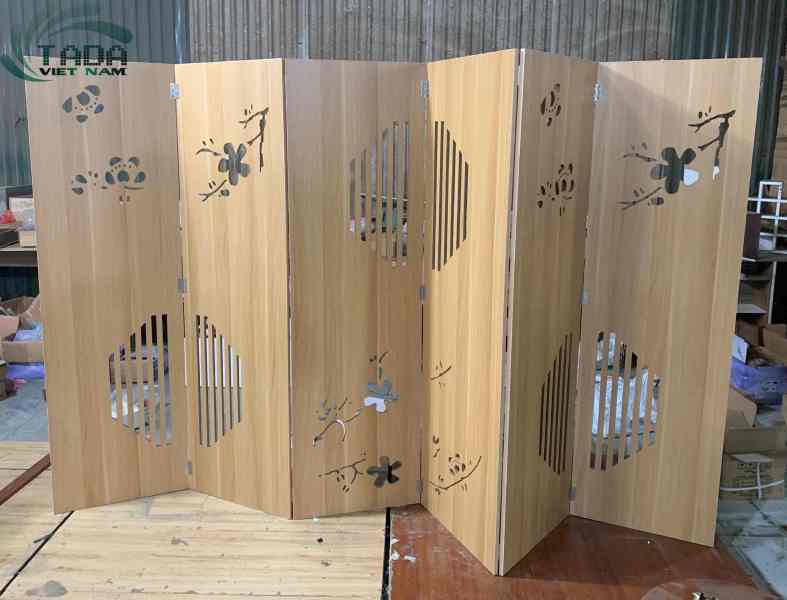 Vách bình phong đào mai màu vân sồi thương hiệu TADA VIETNAM - TDVN21