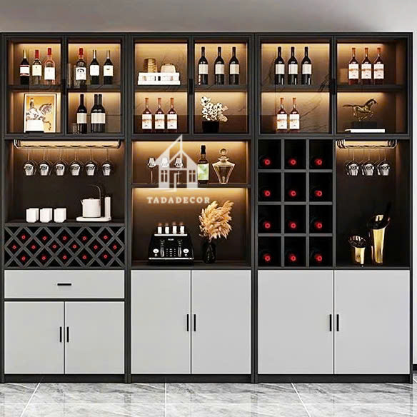 Tủ rượu đẹp phòng khách chất liệu gỗ MDF thương hiệu TADA- TDTR60