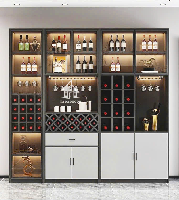 Tủ rượu đẹp phòng khách chất liệu gỗ MDF thương hiệu TADA- TDTR60