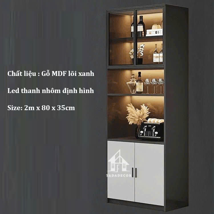 Tủ rượu đẹp phòng khách chất liệu gỗ MDF thương hiệu TADA- TDTR60