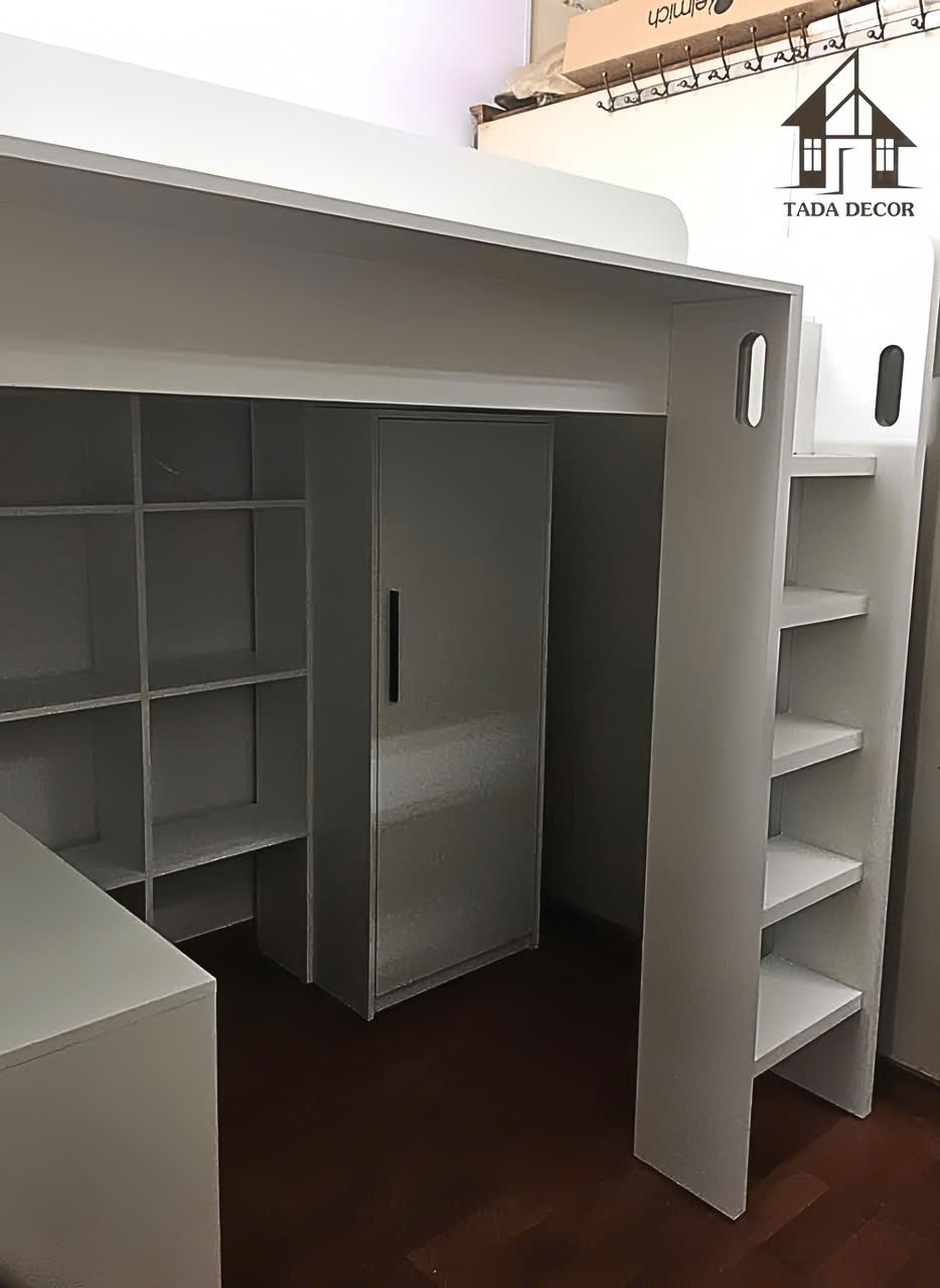 Hoàn thiện lắp đặt giường ngủ tầng tích hợp tủ quần áo cho khách