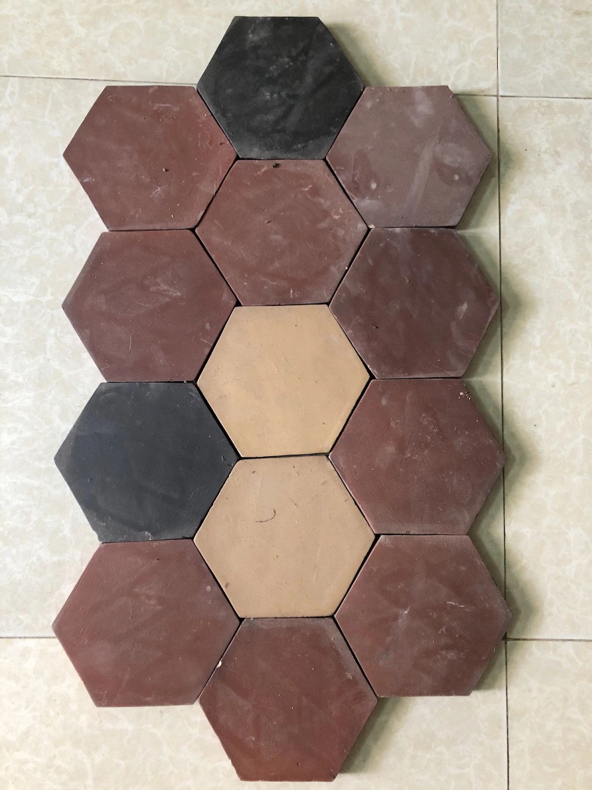 Gạch cổ đa màu lục giác