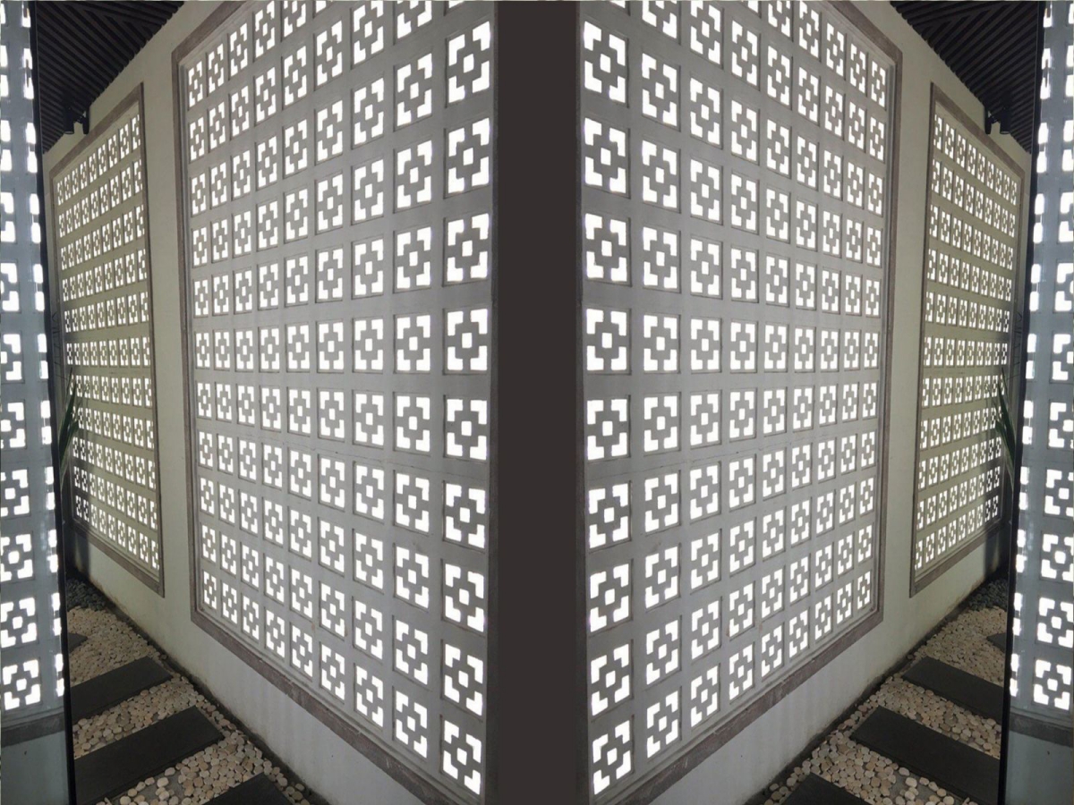 quán cafe sử dụng gạch thông gió