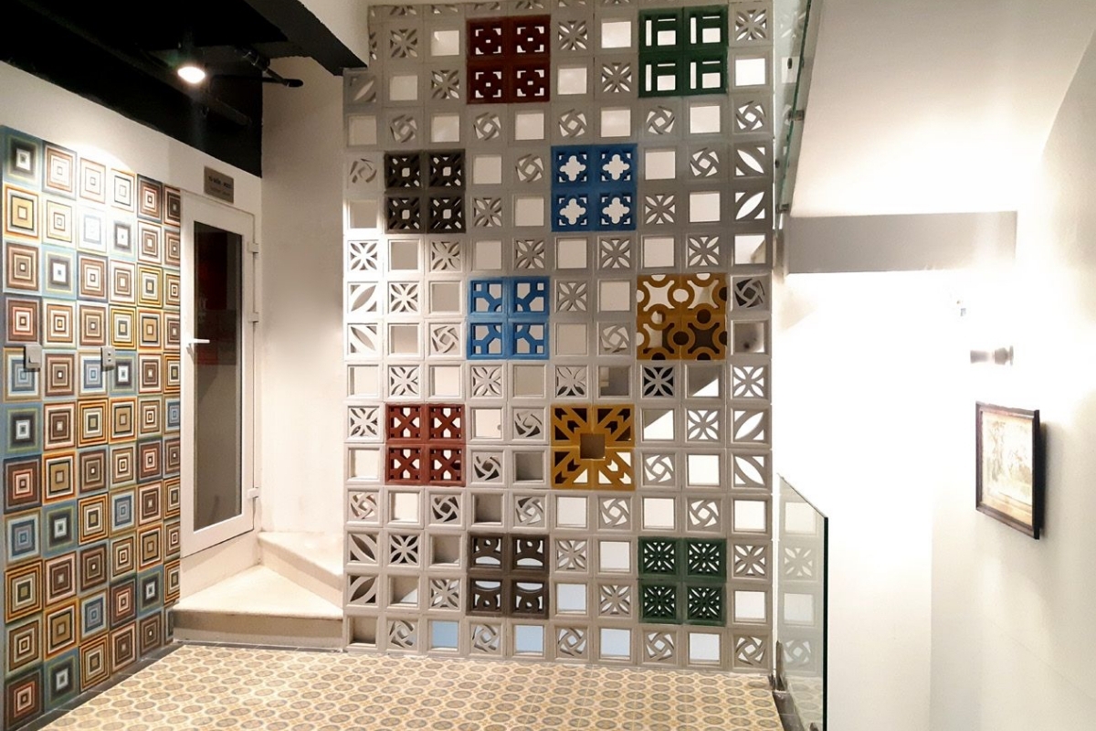 gạch thông gió làm vách ngăn