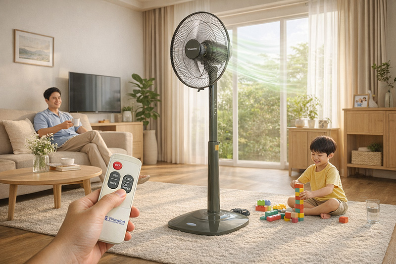 Quạt cây Vinawind QĐ-400XPN phù hợp phòng khách vì có thiết kế đẹp