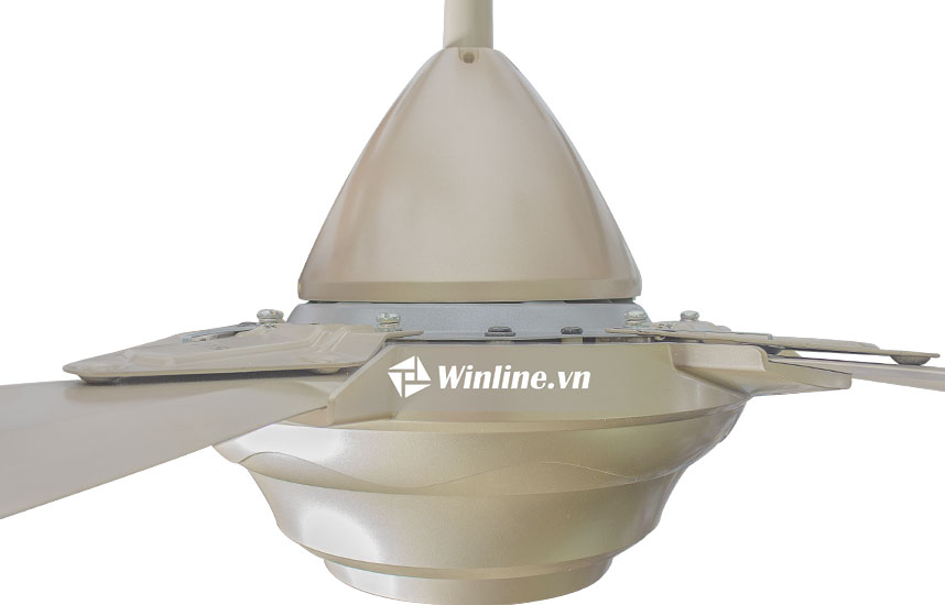 Quạt trần KDK M56XR màu vàng có động cơ hoạt động mạnh mẽ, bền bỉ theo tiêu chuẩn