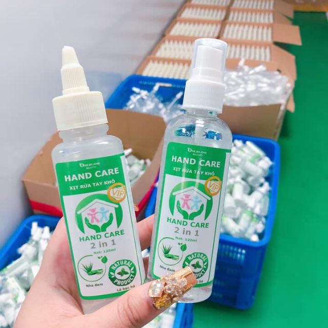 Gel xịt rửa tay khô ONE BY ONE 120ml chiết xuất bạc hà lô hội dưỡng da tay