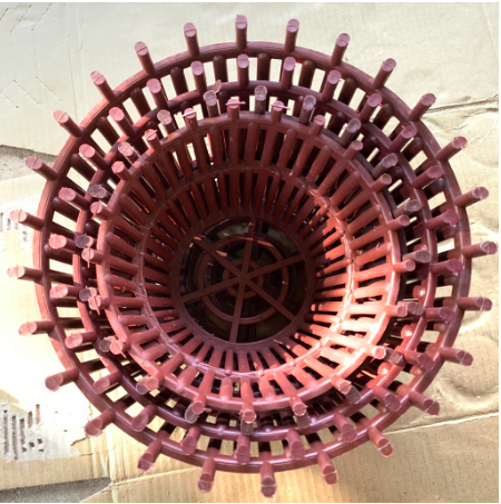 Chậu lan giả gỗ F20 kèm dây treo kẽm 7 tấc - 20 x 12cm (Đường kính miệng x chiều cao)