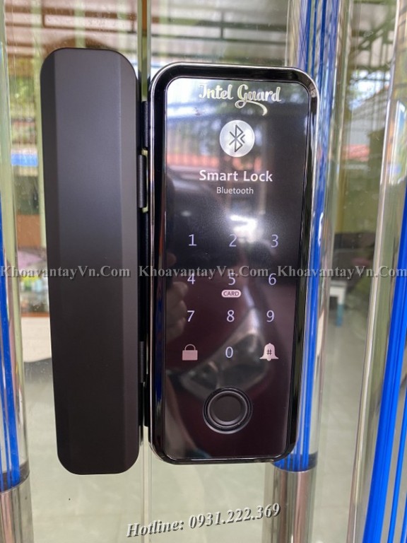 Lắp khóa điện tử thông minh cho cửa kính cường lực phiên bản kết nối bluetooth