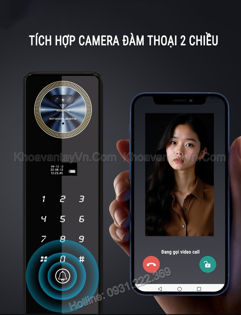 Khóa thông minh Sharp S7-FV tích hợp camera đàm thoại 2 chiều