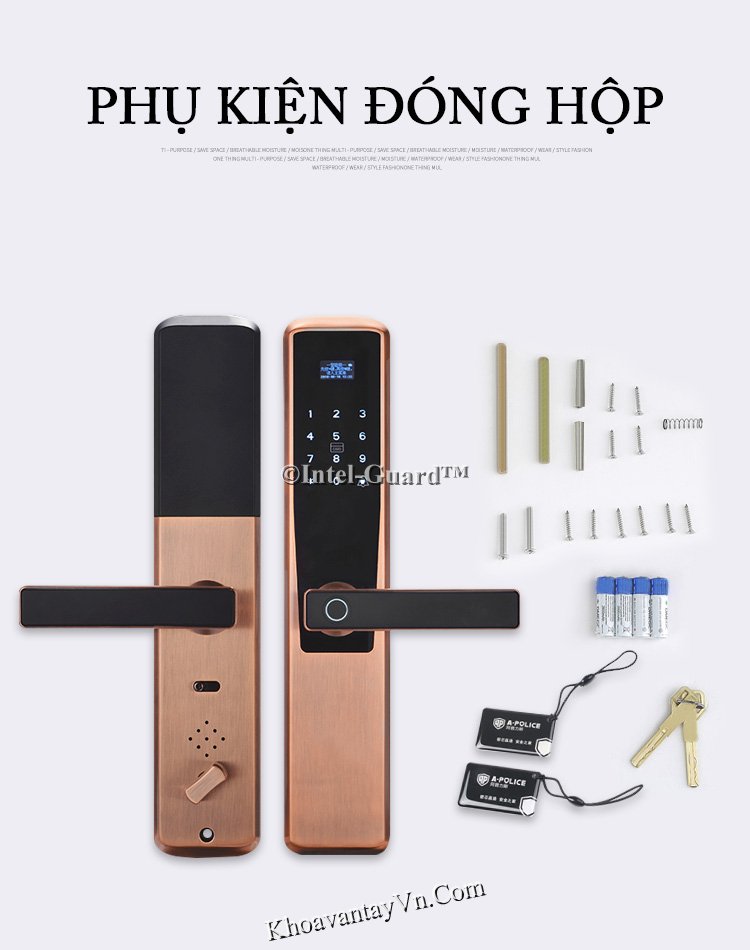 Phụ kiện đóng hộp của khóa cửa vân tay MK913