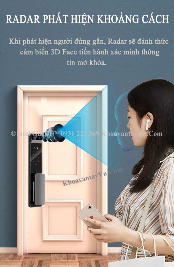 Radar phát hiện khoảng cách giúp khóa điện tử K9 Pro mở cửa nhanh chóng, chính xác hơn.