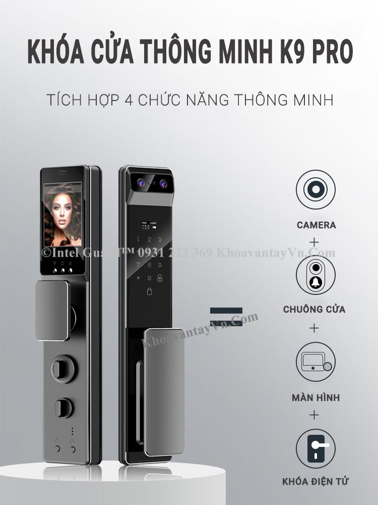 Khóa cửa thông minh K9 Pro tích hợp 4 chức năng thông minh tiên tiến