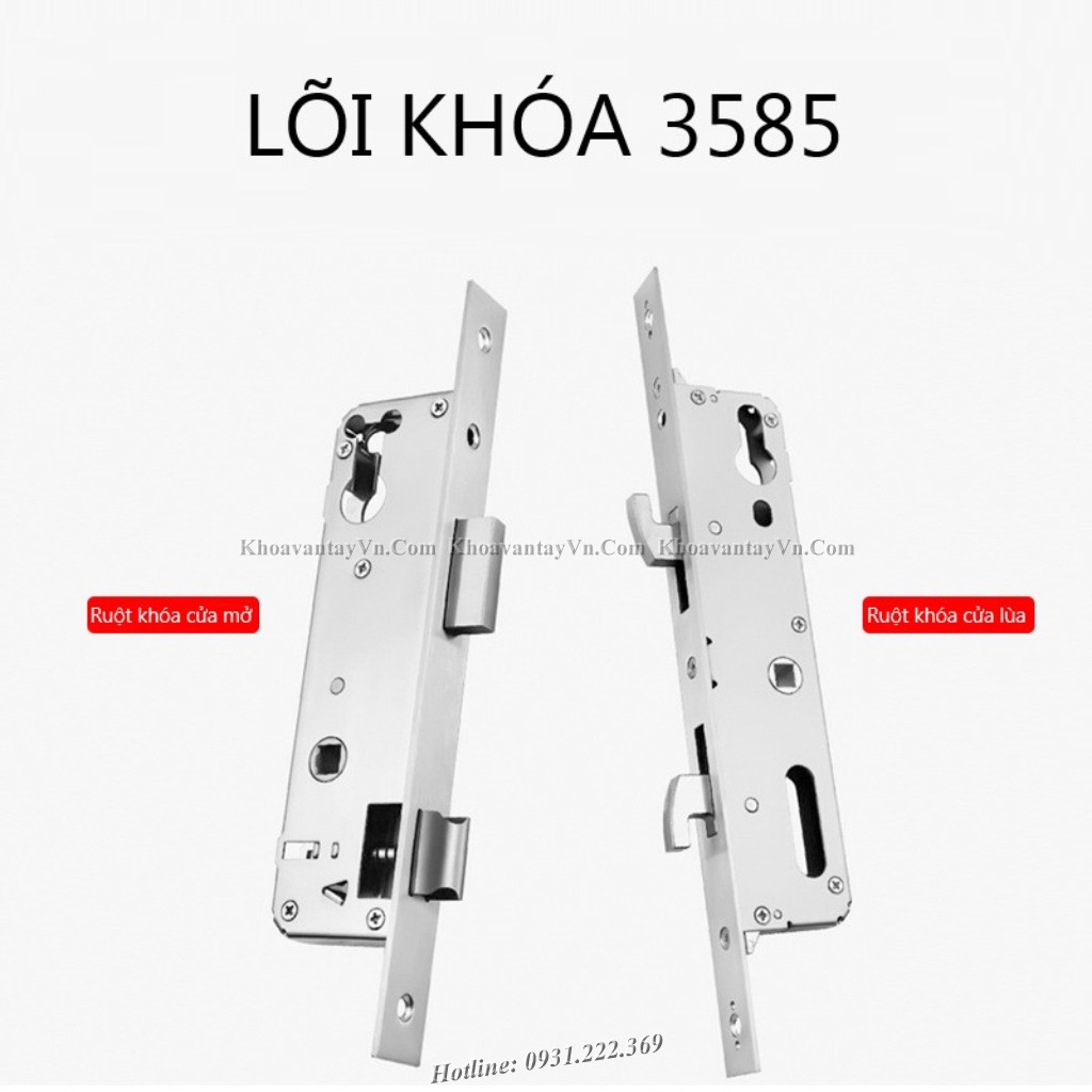 Khóa từ cửa nhôm KCN05 sử dụng lõi khóa 3585 phù hợp với mọi loại cửa trượt (lùa) hay cửa mở.