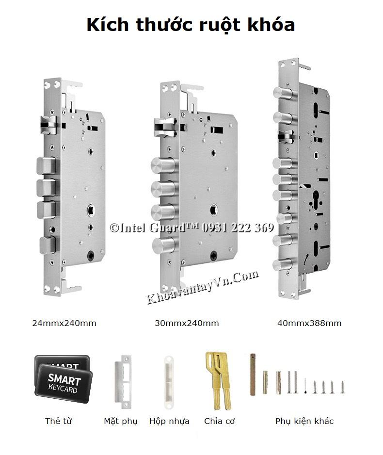 Kích thước ruột khóa từ thông minh MK19 đa dạng phù hợp các loại cửa khác nhau