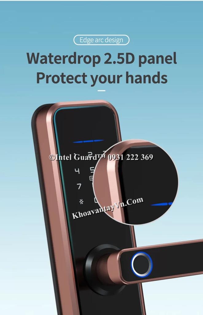 Khóa từ thông minh MK820 có thiết kế mặt trước cong vát 2.5D