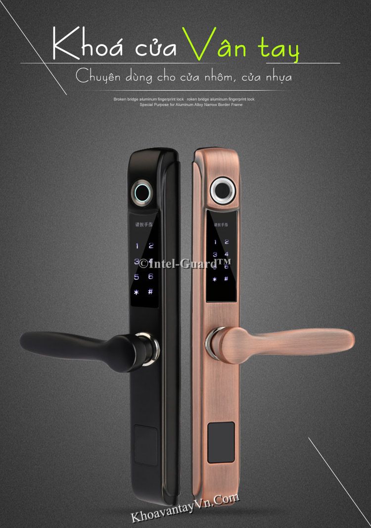 Khoá cửa vân tay chuyên dụng cho cửa nhôm, cửa nhựa, cửa sắt